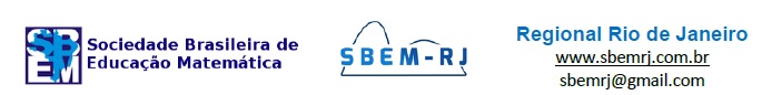 Logotipos da Sociedade Brasileira de Educação Matemática Regional Rio de Janeiro, site www.sbemrj.com.br e e-mail sbemrj@gmail.com