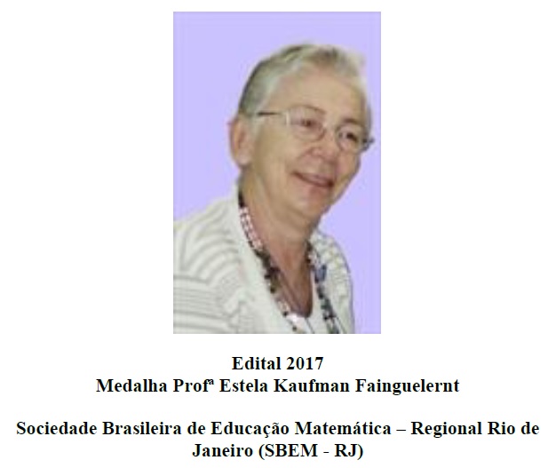 Medalha Profª Estela Kaufman Fainguelernt — homenagem da SBEM-RJ